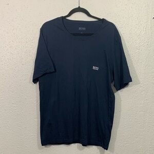 Boss Hugo Boss Navy Blue Embroidered Logo Crew Neck T-Shirt 100% Cotton size XXL